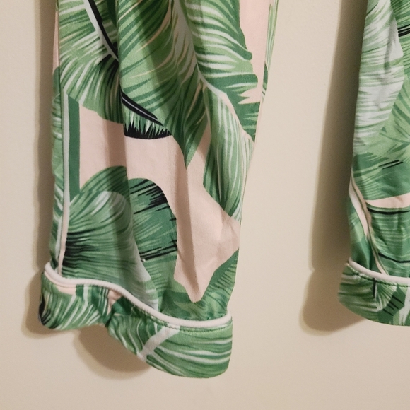 Ekouaer | Women's Leafy Green Printed Pajama or Lounge Pants (Size Small) - Picture 7 of 8